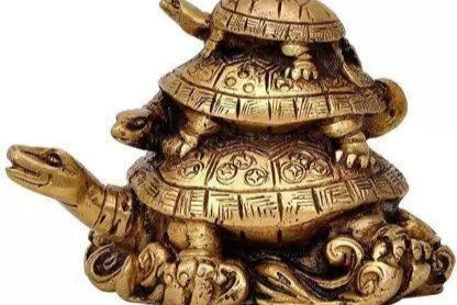 Three-Tiered Turtle Family Showpiece for Good Luck