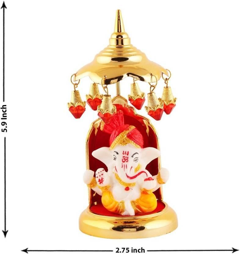Marble-Finish Multicolor Ganesha Idol for Decoration