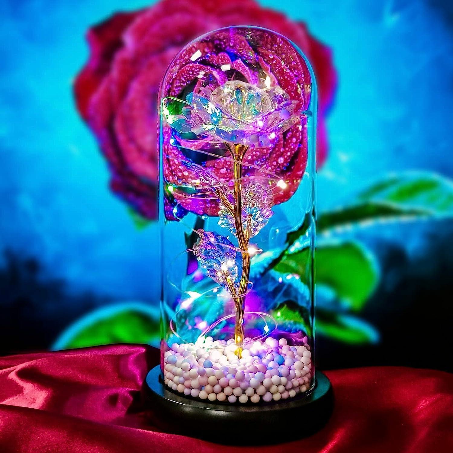 Romantic LED Rose Flower Lamp for Gifting