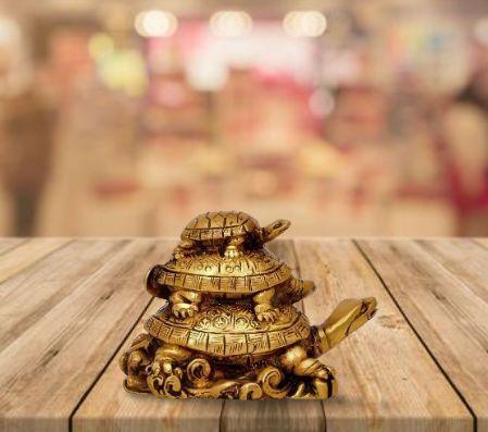 Three-Tiered Turtle Family Showpiece for Good Luck