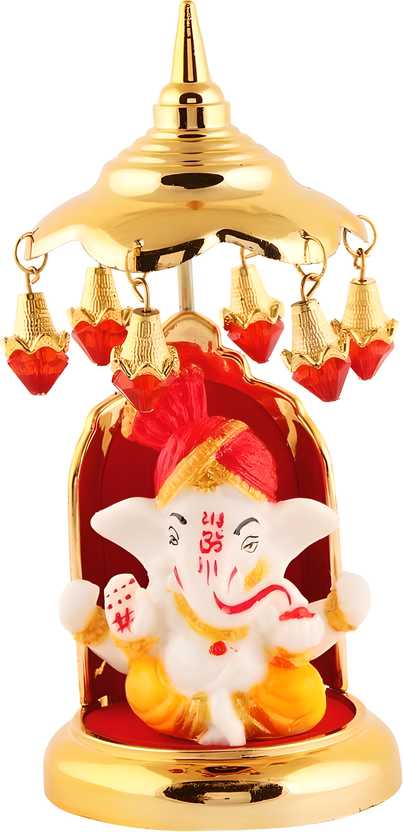 Marble-Finish Multicolor Ganesha Idol for Decoration
