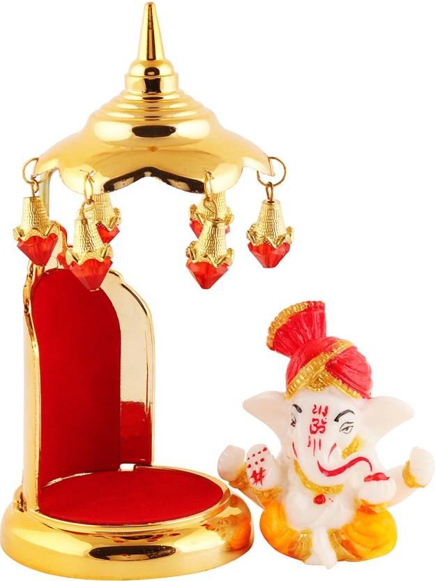 Marble-Finish Multicolor Ganesha Idol for Decoration