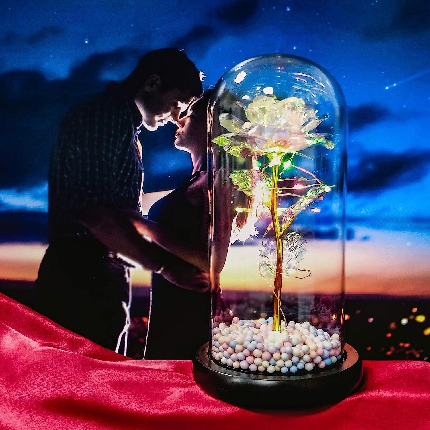 Romantic LED Rose Flower Lamp for Gifting