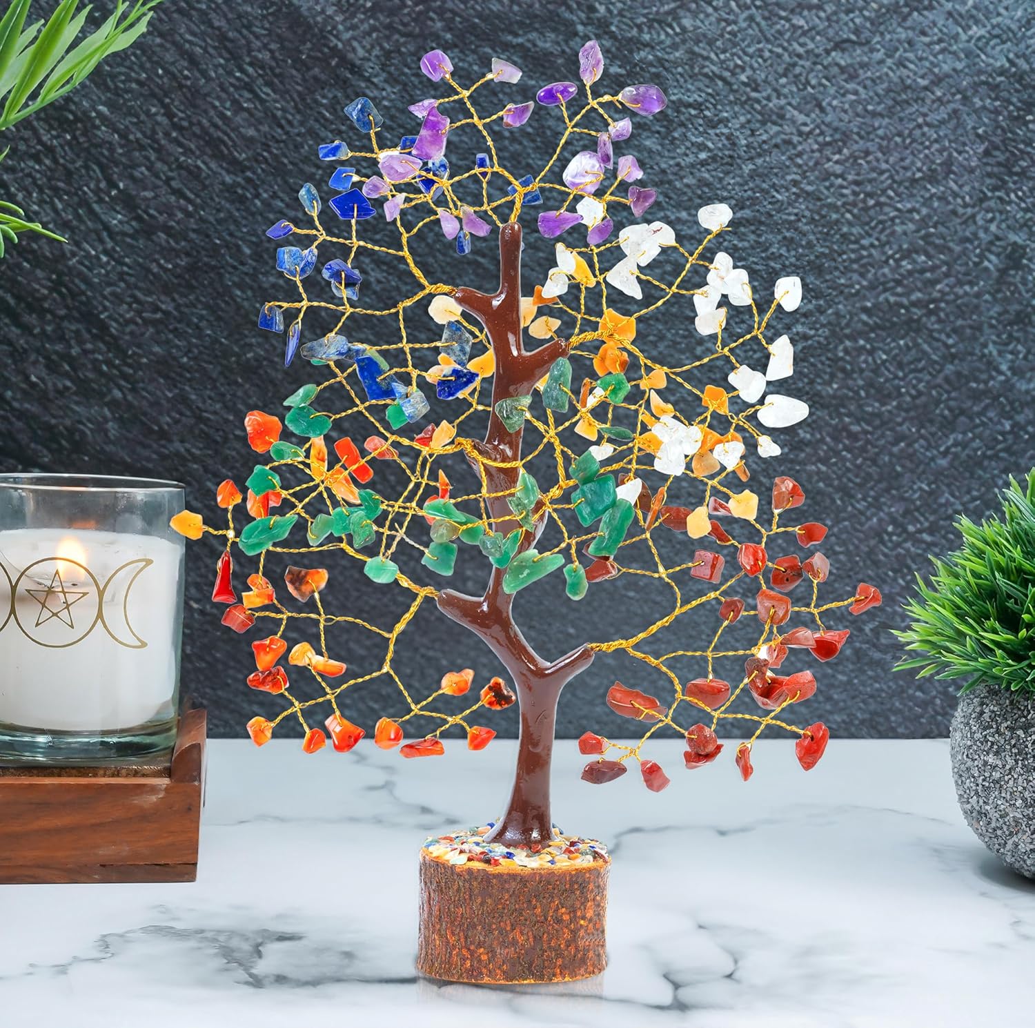 Seven Chakra Crystal Tree with 200 Healing Beads