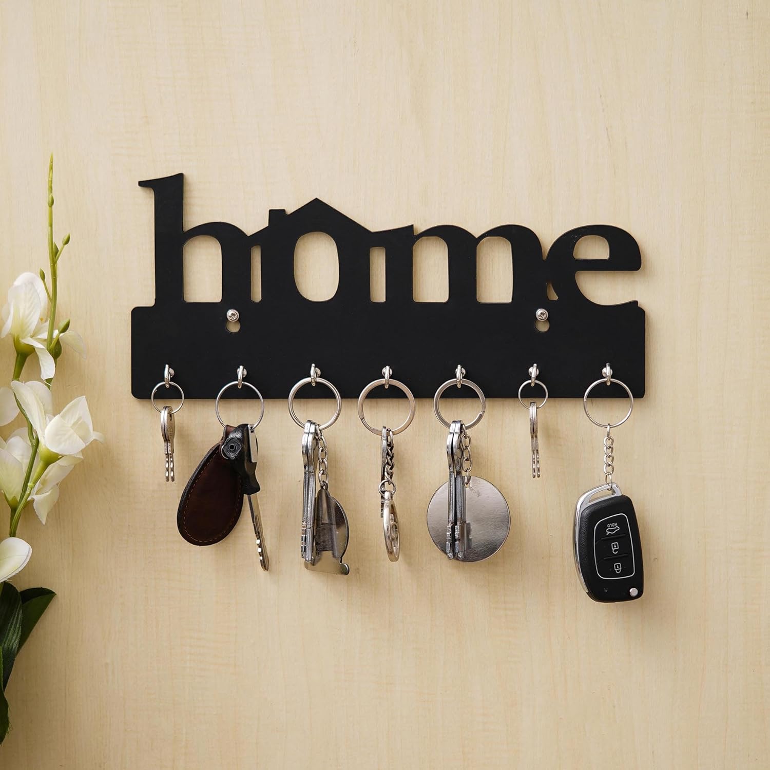 Premium Home Keys Wooden Key Holder Black Decor