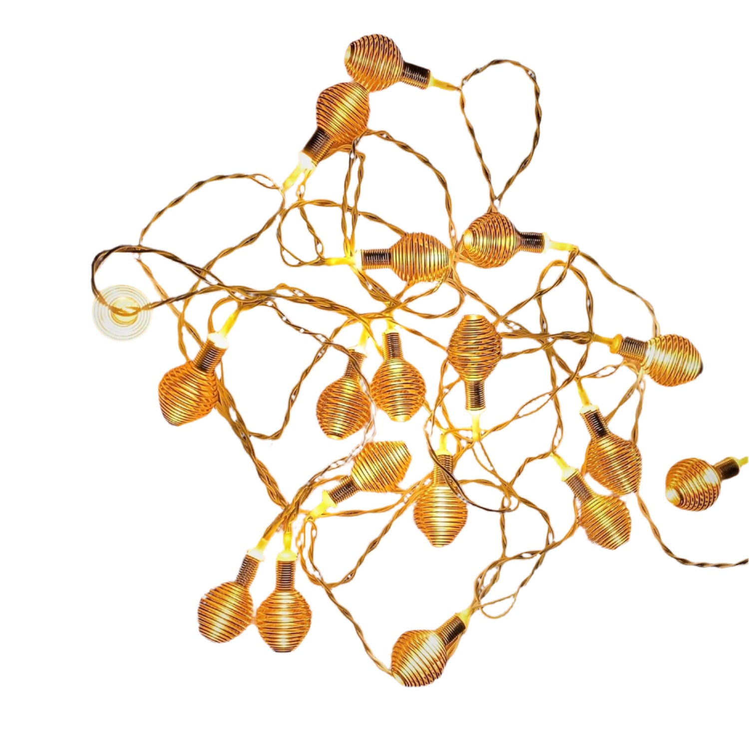 Golden Circular Metal LED String Lights Decor