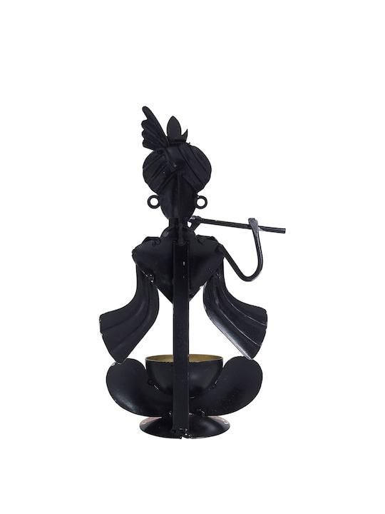 Vibrant Blue and Red Krishna Idol Statue