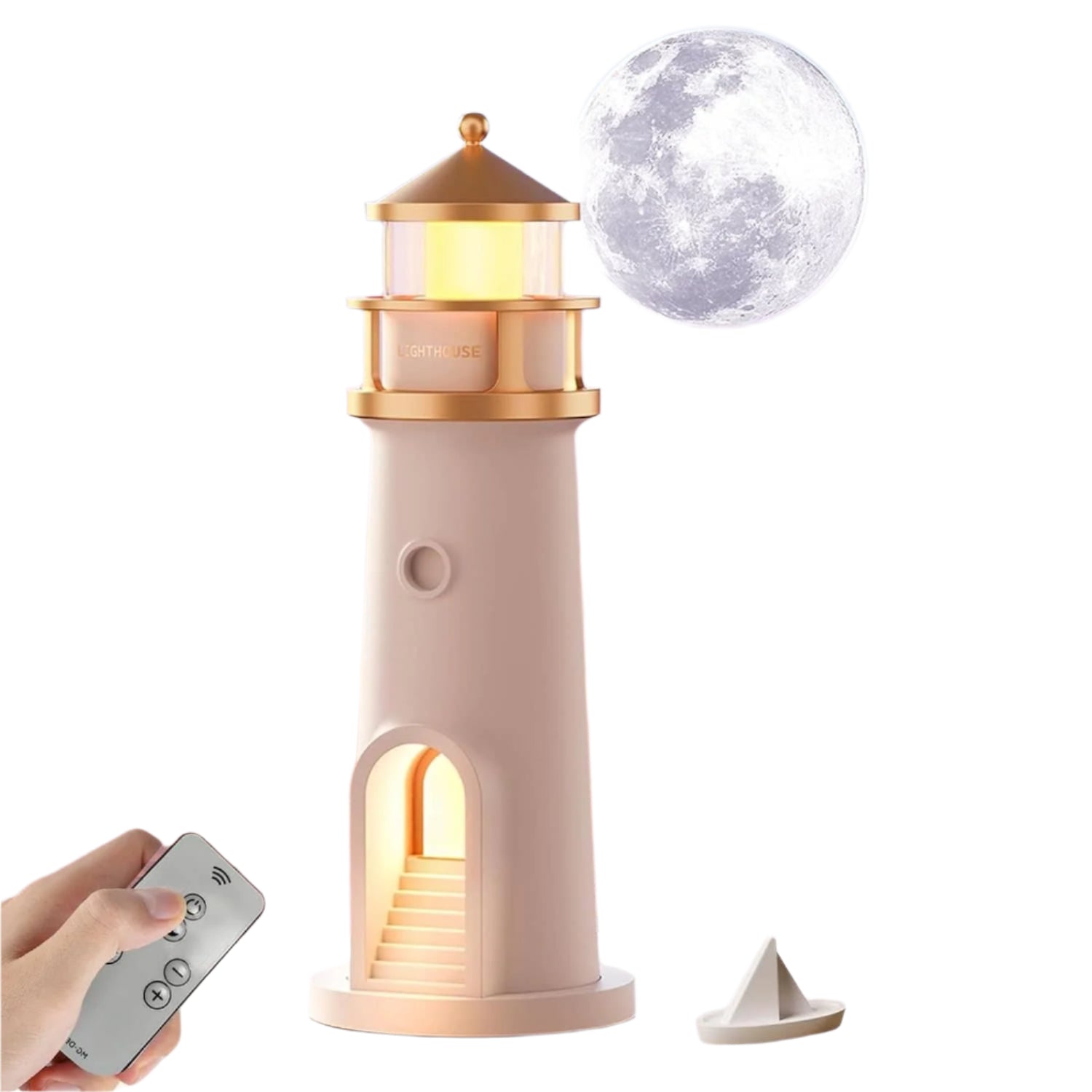 Moon Projection Lighthouse Night Light Lamp