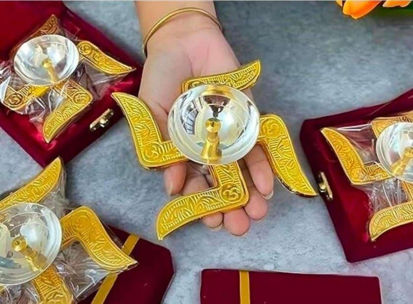 Brass Swastik Diya Lamp for Festive Gifting