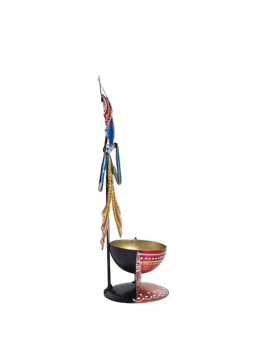 Vibrant Blue and Red Krishna Idol Statue
