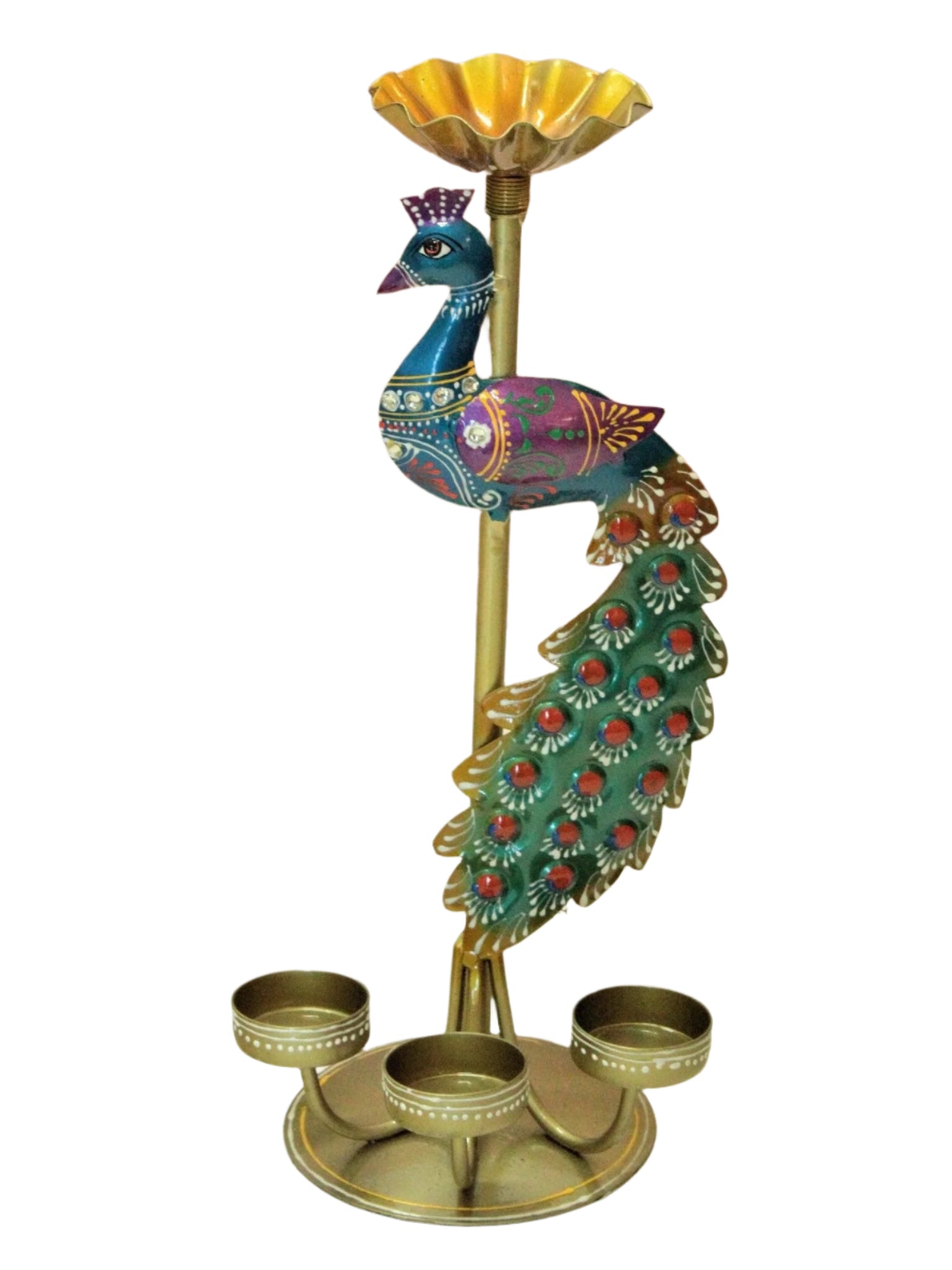 Elegant Peacock Tealight Holder for Festive Decor
