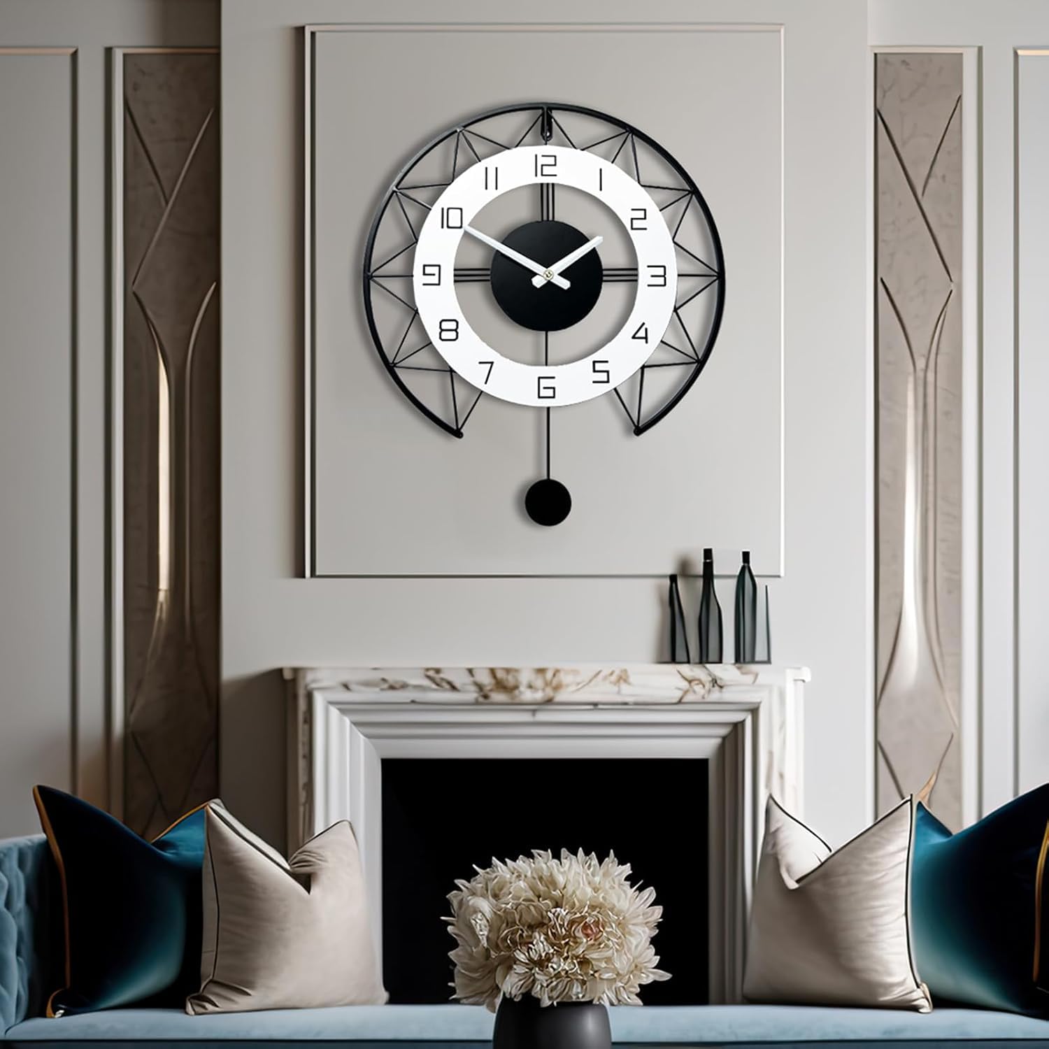 Stylish Metal Analog Wall Clock for Decoration