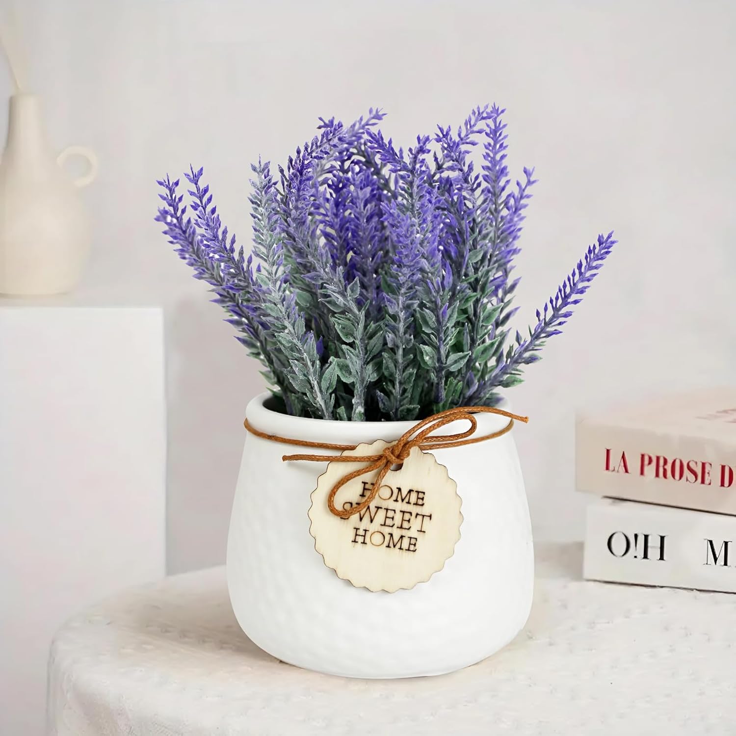 Artificial Lavender Plant in Decorative Pot