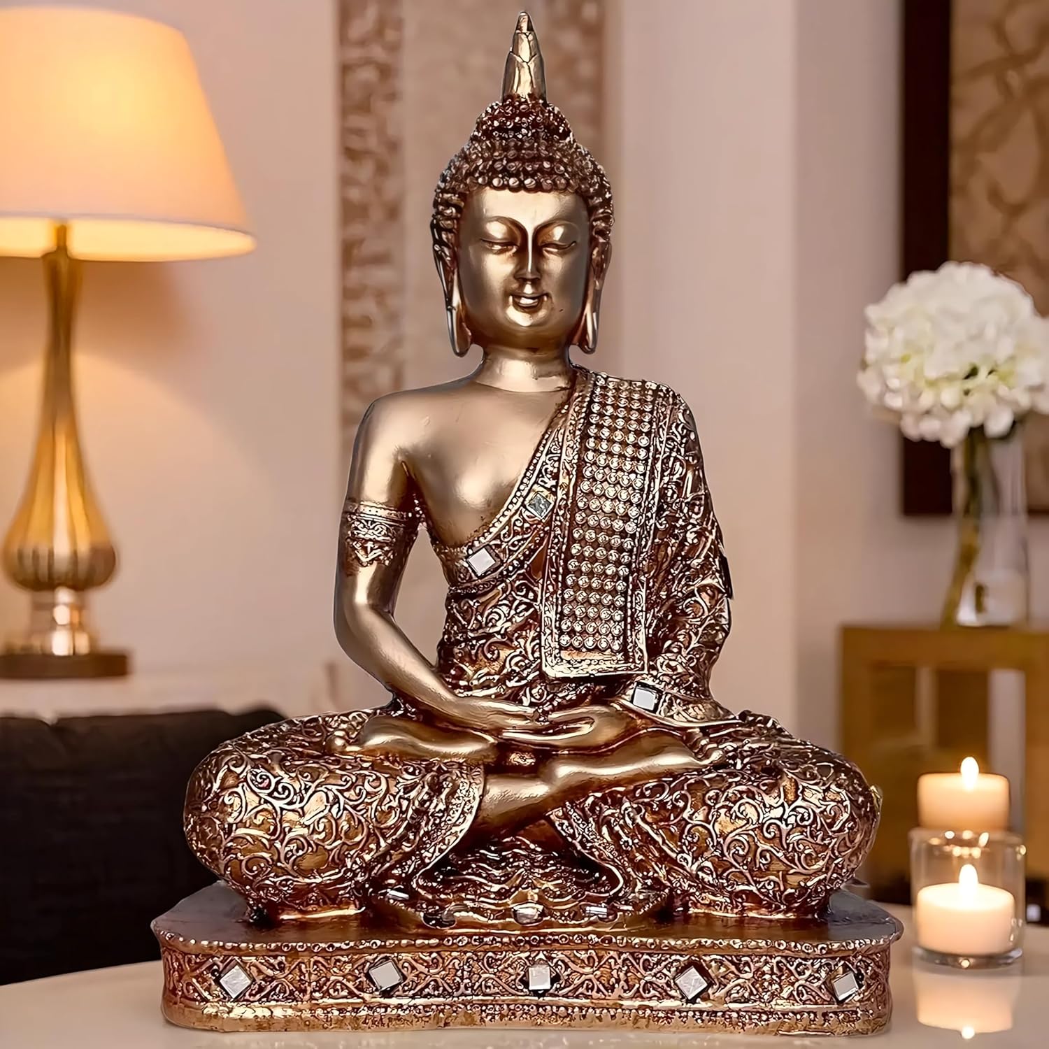 Meditating Buddha Statue 25cm for Peaceful Decor